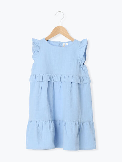 Samansa Mos2 Lagom「☆肩フリルワンピース」|ワンピース|サックスブルー