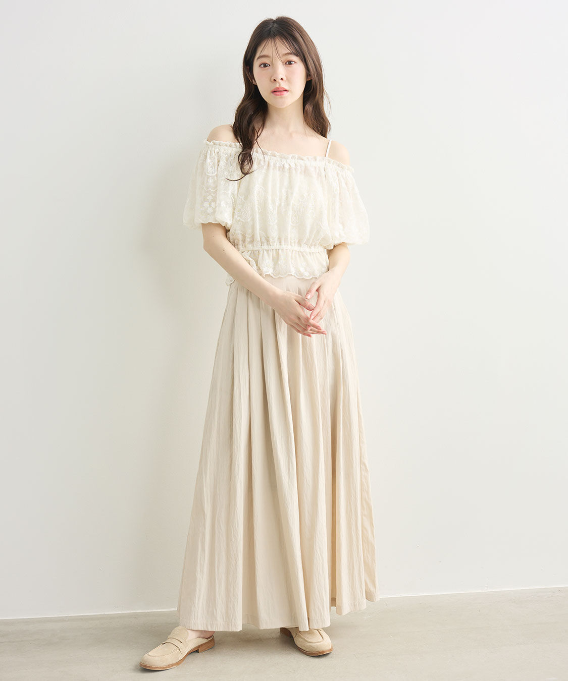 COCO DEAL「チュール刺繍オフショルブラウス」|シャツ・ブラウス|