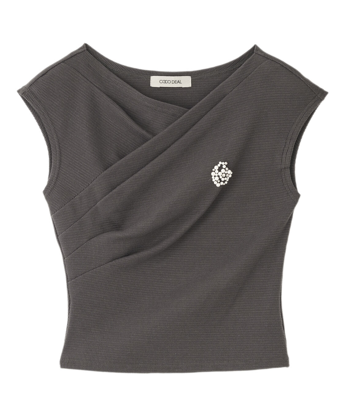 COCO DEAL「ワンポイントビジューロゴカットトップス」|Tシャツ・カットソー|