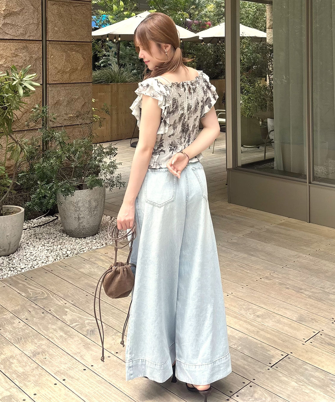 COCO DEAL「ボックスタックワイドデニム」|デニム|