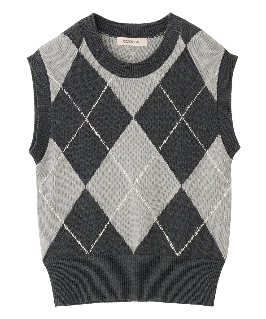 COCO DEAL「アーガイルノースリベスト」|ニット・セーター|