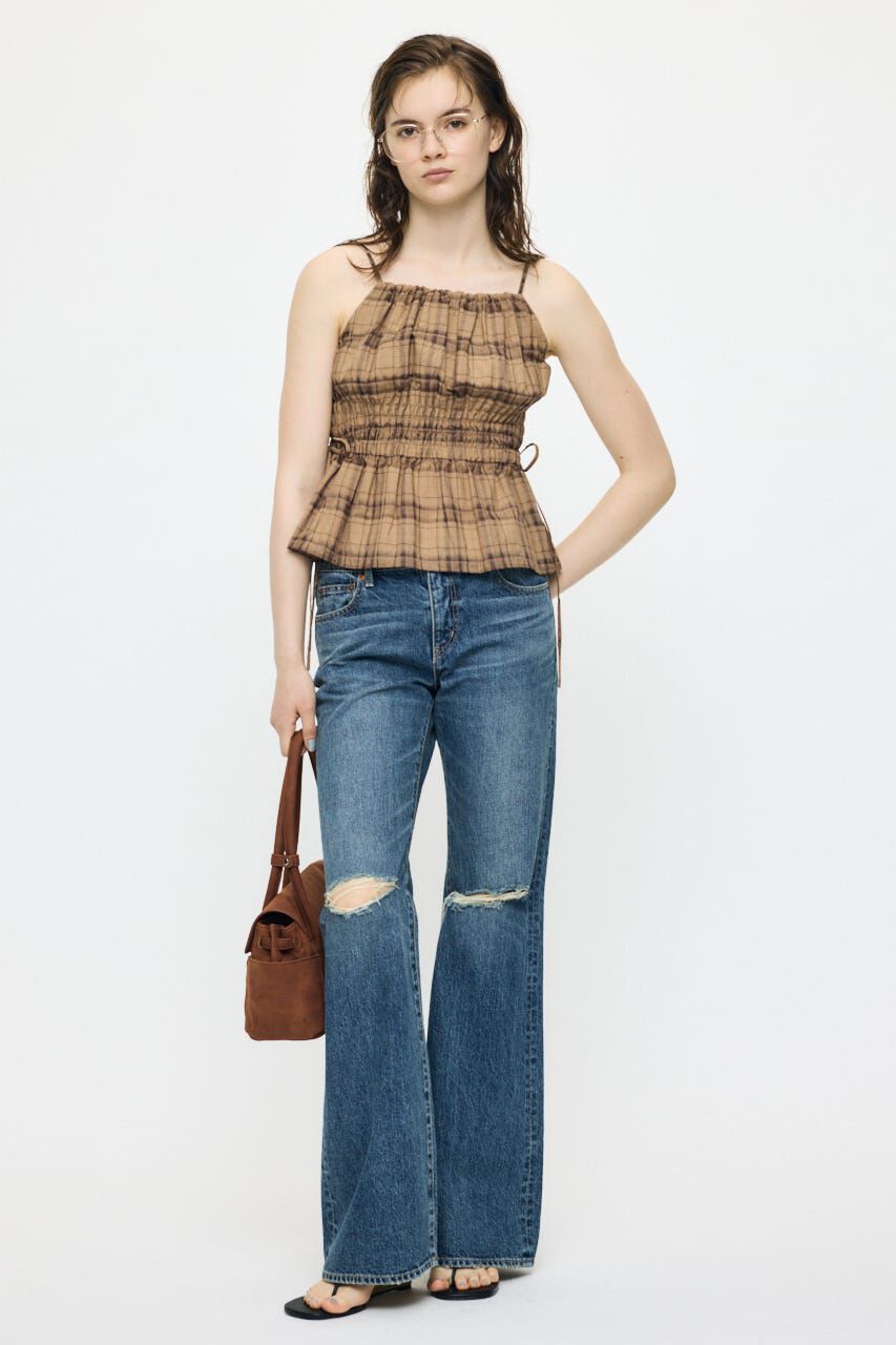 MOUSSY「PLAID GATHER キャミ」|キャミソール|