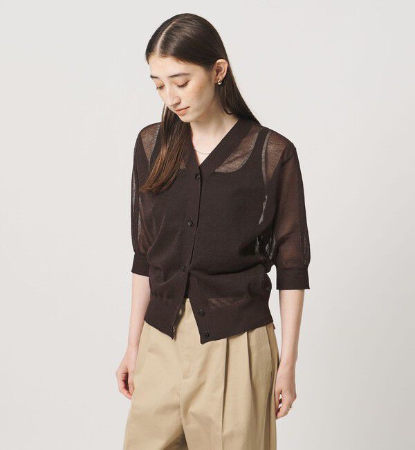 UNITED ARROWS「シアー Vネック カーディガン ‐ウォッシャブル‐」|カーディガン|