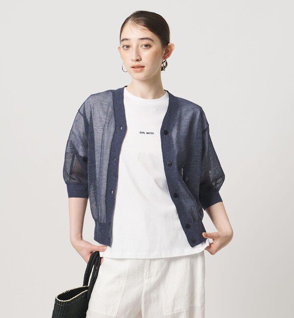 UNITED ARROWS「シアー Vネック カーディガン ‐ウォッシャブル‐」|カーディガン|