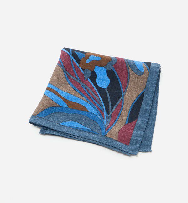 UNITED ARROWS「＜ARCURI＞フラワー プリント チーフ」|ハンカチ|LT.BLUE