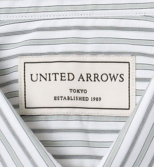 UNITED ARROWS「ALBINI オルタネートストライプ ラウンドレギュラーカラー シャツ」|シャツ・ブラウス|