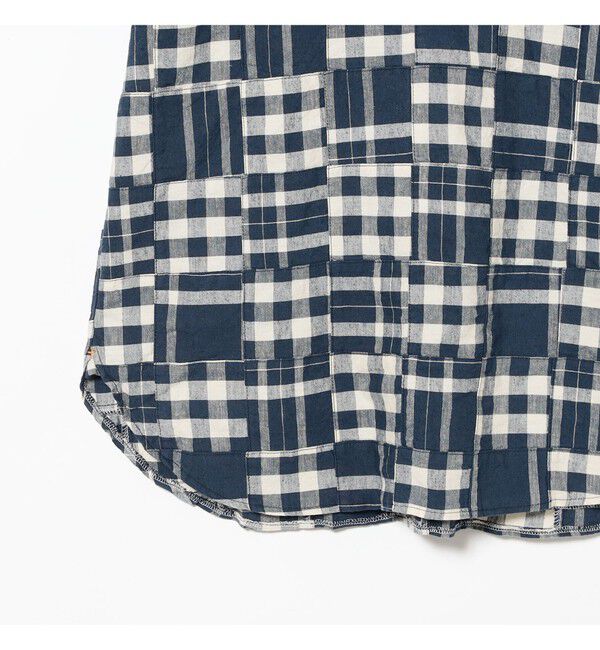 BEAMS PLUS「B.D. Pullover Classic-fit Patchwork Madras Blue」|シャツ・ブラウス|