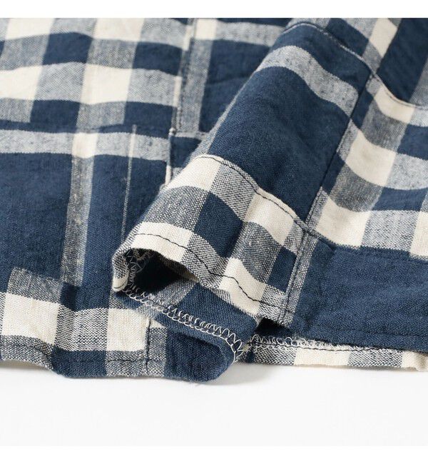 BEAMS PLUS「B.D. Pullover Classic-fit Patchwork Madras Blue」|シャツ・ブラウス|