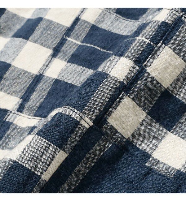 BEAMS PLUS「B.D. Pullover Classic-fit Patchwork Madras Blue」|シャツ・ブラウス|