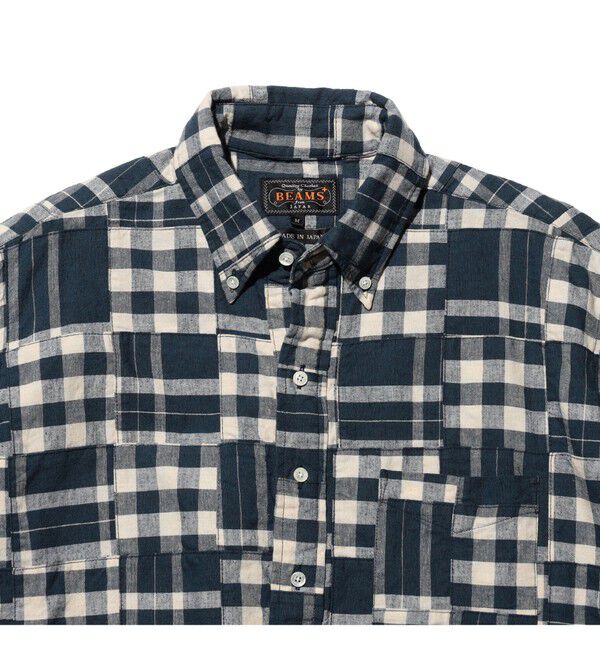 BEAMS PLUS「B.D. Pullover Classic-fit Patchwork Madras Blue」|シャツ・ブラウス|