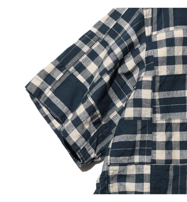 BEAMS PLUS「B.D. Pullover Classic-fit Patchwork Madras Blue」|シャツ・ブラウス|