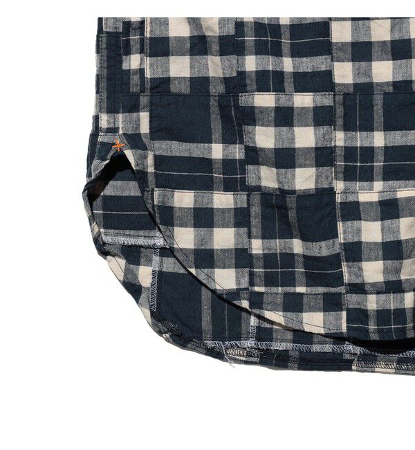 BEAMS PLUS「B.D. Pullover Classic-fit Patchwork Madras Blue」|シャツ・ブラウス|