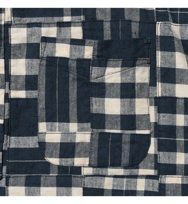 BEAMS PLUS「B.D. Pullover Classic-fit Patchwork Madras Blue」|シャツ・ブラウス|