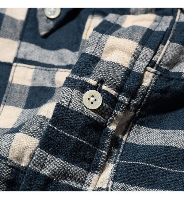 BEAMS PLUS「B.D. Pullover Classic-fit Patchwork Madras Blue」|シャツ・ブラウス|