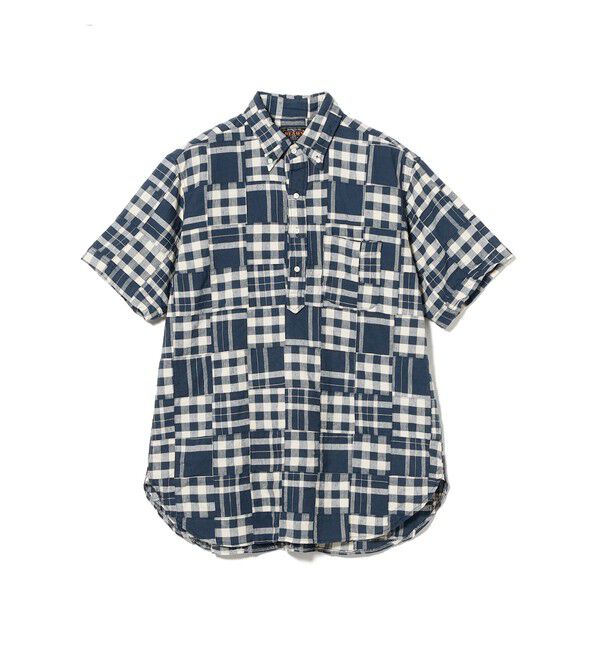 BEAMS PLUS「B.D. Pullover Classic-fit Patchwork Madras Blue」|シャツ・ブラウス|