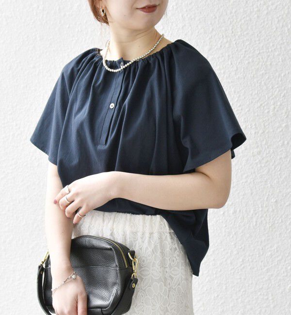 SHIPS any「SHIPS any:〈UVカット/接触冷感/吸水速乾/洗濯機可能〉USAコットン フレア TEE」|Tシャツ・カットソー|