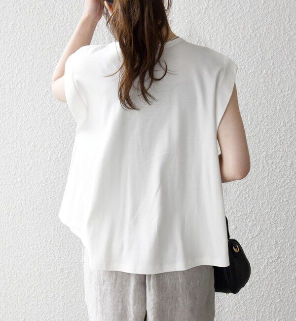 SHIPS any「SHIPS any:〈接触冷感/汗染み防止加工/洗濯機可能〉タック フレア ノースリーブ TEE」|Tシャツ・カットソー|