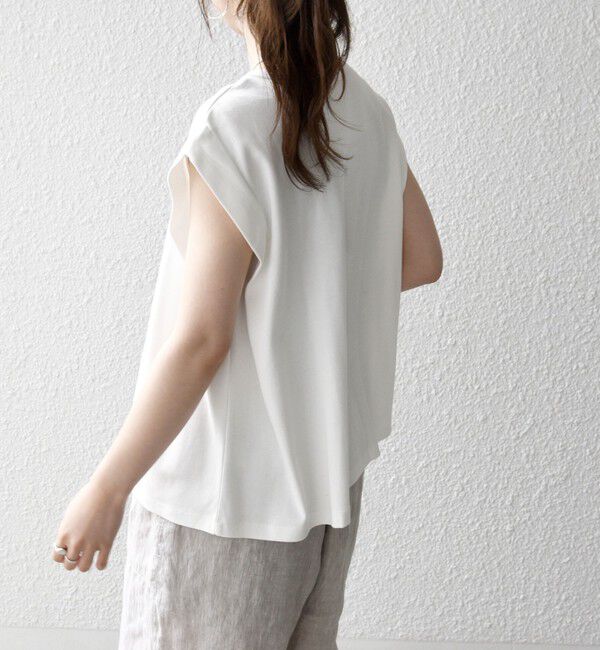 SHIPS any「SHIPS any:〈接触冷感/汗染み防止加工/洗濯機可能〉タック フレア ノースリーブ TEE」|Tシャツ・カットソー|