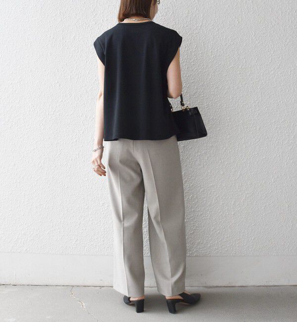 SHIPS any「SHIPS any:〈接触冷感/汗染み防止加工/洗濯機可能〉タック フレア ノースリーブ TEE」|Tシャツ・カットソー|