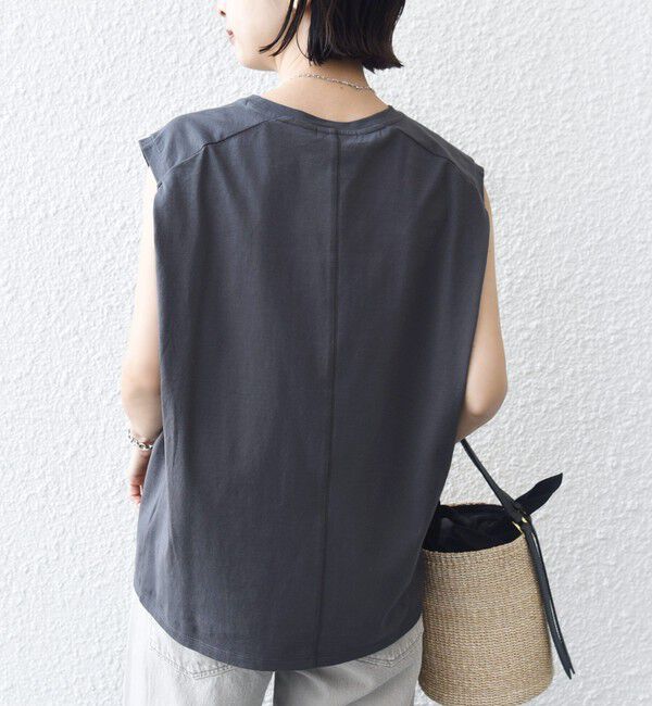 SHIPS for women「メルティ コットン プリント ロゴ フレンチスリーブ TEE」|Tシャツ・カットソー|