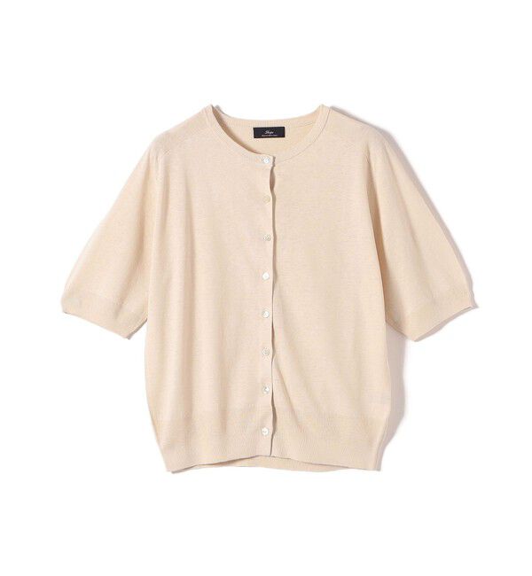 SHIPS for women「SHIPS Primary Navy Label:〈手洗い可能〉シルク リネン 半袖 カーディガン」|カーディガン|ナチュラル