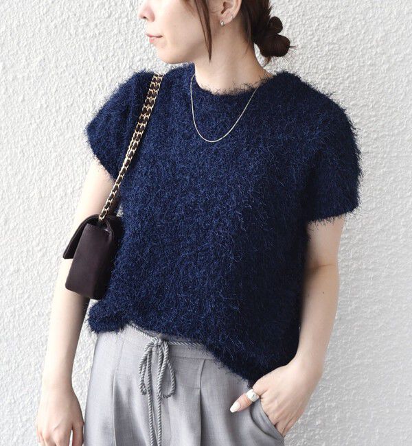 SHIPS Colors 「《予約》SHIPS Colors:〈手洗い可能〉フェザー クルーネック 2WAY ニット◆」|ニット・セーター|