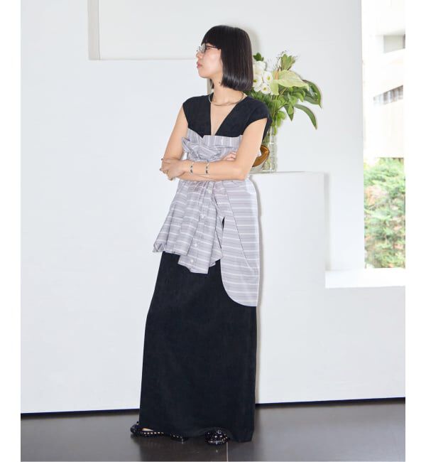  「FAUX SUEDE I-LINE DRESS：ワンピース」|ワンピース|