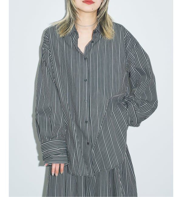  「BELT CUFFS OVER シャツ」|シャツ・ブラウス|ブラック