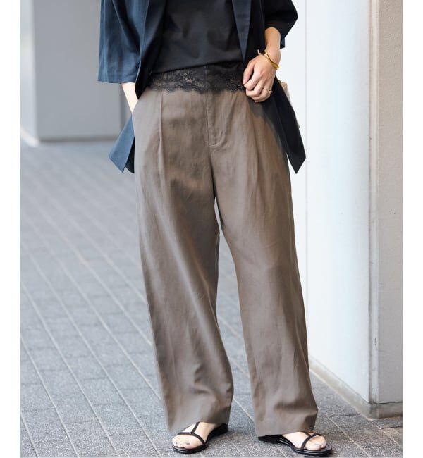 SLOBE IENA「《セットアップ対応可》リネン混パンツ」|その他|
