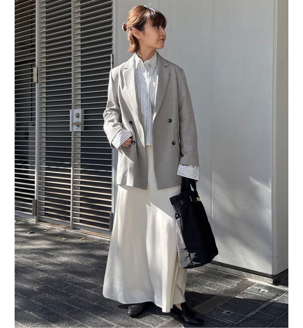 SLOBE IENA「《セットアップ対応可/WEB限定/追加4》ウォッシャブルツイルダブルジャケット」|テーラードジャケット|