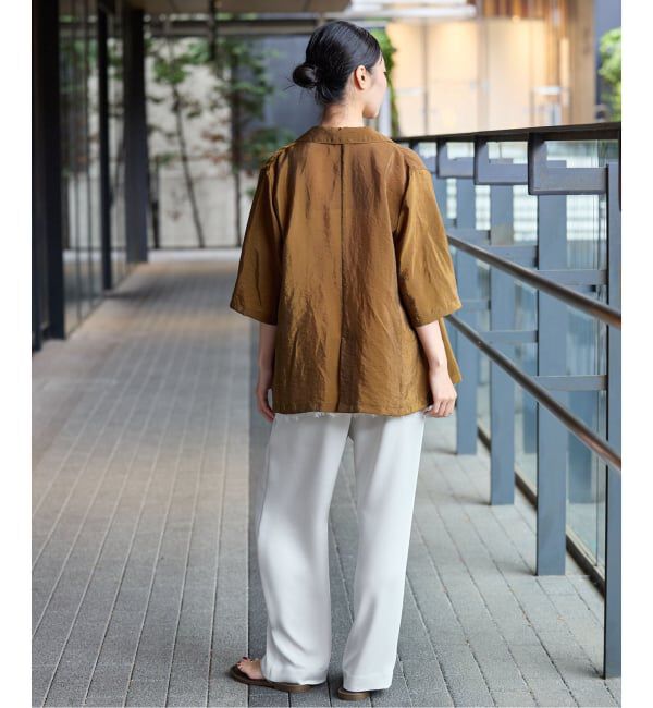 IENA「《接触冷感》ウォッシャブル シアーショートスリーブジャケット」|テーラードジャケット|