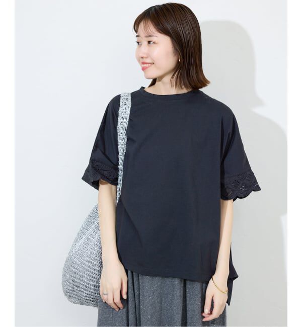SLOBE IENA「《WEB限定/追加2》レースコンビニュアンスプルオーバー」|Tシャツ・カットソー|