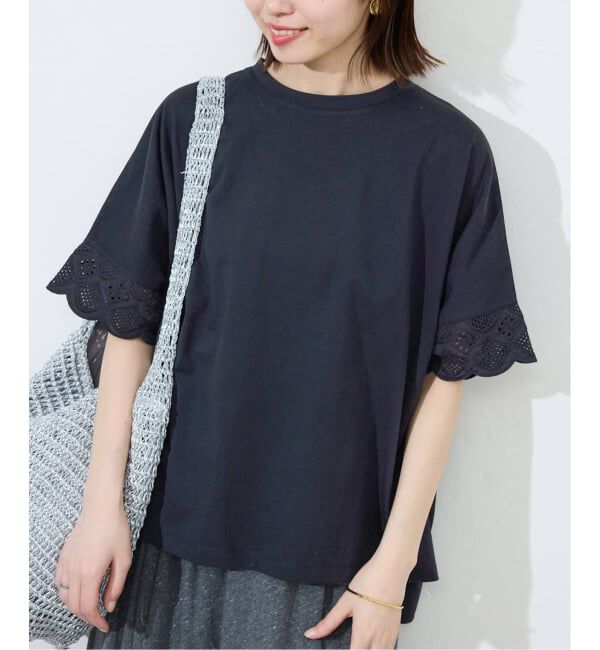 SLOBE IENA「《WEB限定/追加2》レースコンビニュアンスプルオーバー」|Tシャツ・カットソー|