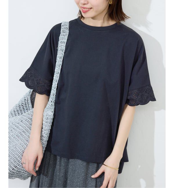 SLOBE IENA「《WEB限定/追加2》レースコンビニュアンスプルオーバー」|Tシャツ・カットソー|