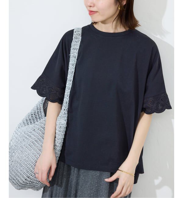 SLOBE IENA「《WEB限定/追加2》レースコンビニュアンスプルオーバー」|Tシャツ・カットソー|