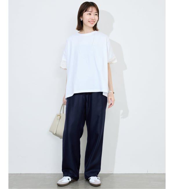 SLOBE IENA「《WEB限定/追加2》レースコンビニュアンスプルオーバー」|Tシャツ・カットソー|