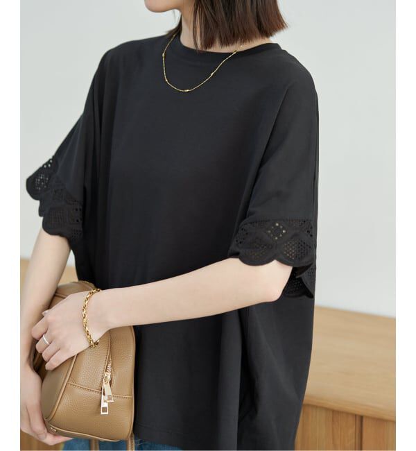 SLOBE IENA「《WEB限定/追加2》レースコンビニュアンスプルオーバー」|Tシャツ・カットソー|