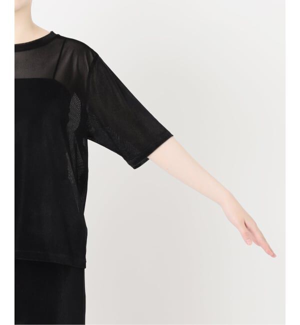 VERMEIL par iena「ベロアメッシュプルオーバー」|Tシャツ・カットソー|