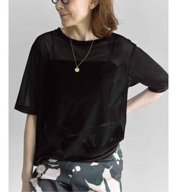 VERMEIL par iena「ベロアメッシュプルオーバー」|Tシャツ・カットソー|