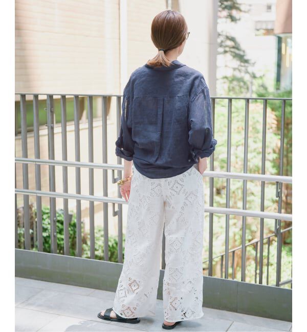 SLOBE IENA「《追加》リネンコットンカシュクールシャツ」|シャツ・ブラウス|