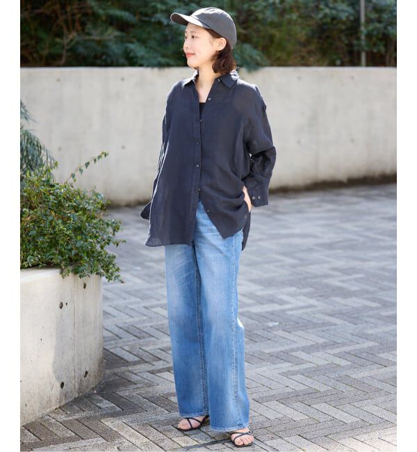 SLOBE IENA「《追加》リネンコットンカシュクールシャツ」|シャツ・ブラウス|