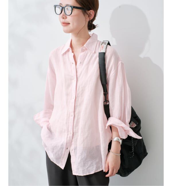 SLOBE IENA「《追加》リネンコットンカシュクールシャツ」|シャツ・ブラウス|
