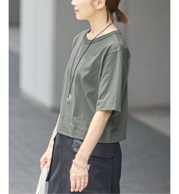 IENA「《追加》クロップドTシャツ」|Tシャツ・カットソー|グレーB