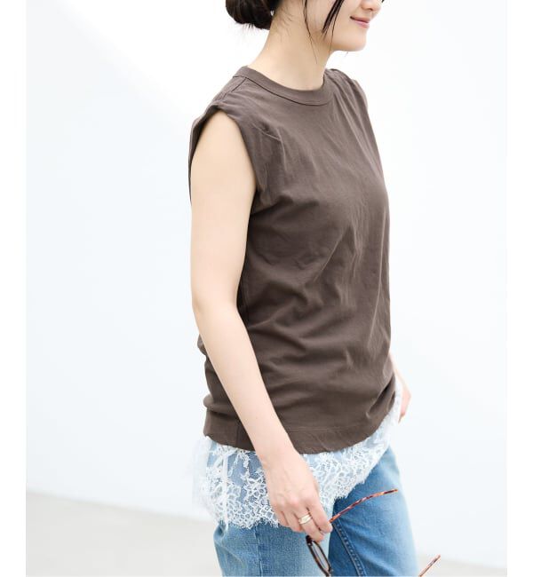 IENA「《追加》ATON/エイトン FRESCA SINGLEJERSEY NS ノースリーブ」|Tシャツ・カットソー|