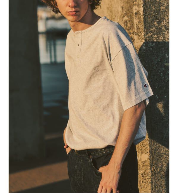 417 EDIFICE「CHAMPION / チャンピオン 417別注 Bleach Wash ヘンリー」|Tシャツ・カットソー|