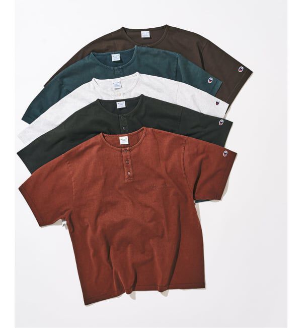 417 EDIFICE「CHAMPION / チャンピオン 417別注 Bleach Wash ヘンリー」|Tシャツ・カットソー|