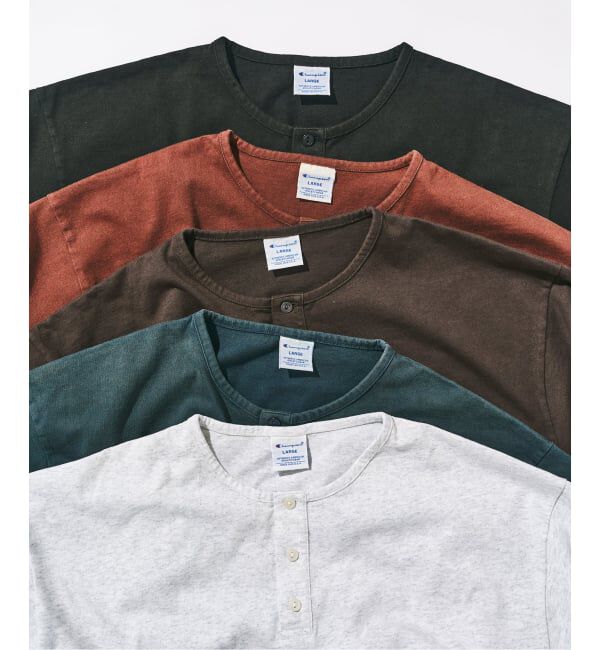 417 EDIFICE「CHAMPION / チャンピオン 417別注 Bleach Wash ヘンリー」|Tシャツ・カットソー|