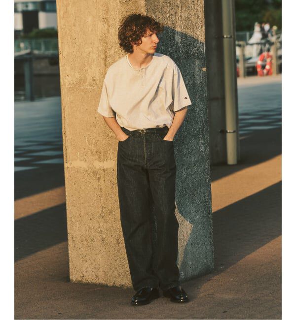 417 EDIFICE「CHAMPION / チャンピオン 417別注 Bleach Wash ヘンリー」|Tシャツ・カットソー|