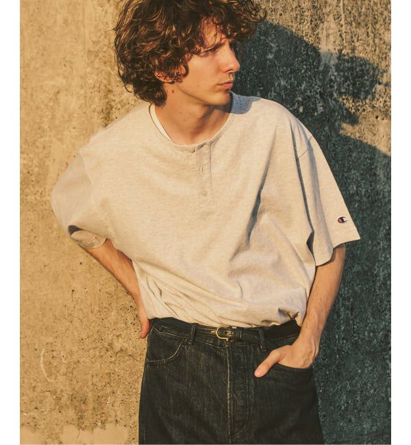 417 EDIFICE「CHAMPION / チャンピオン 417別注 Bleach Wash ヘンリー」|Tシャツ・カットソー|
