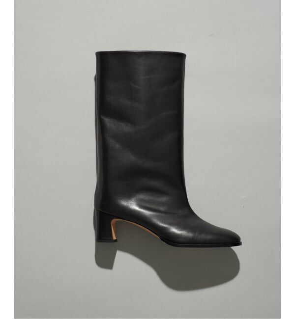 GRISE「《予約/WEB+一部店舗限定》GRISE5.5cmレザーワイドシャフトミドルブーツ」|ロングブーツ|
